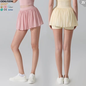 Jupe plissée personnalisée pour femme, taille haute, 2 en 1, sportive, pour la course à pied, le tennis, le paddle, le golf, le pickleball, avec poche - Product Image 1