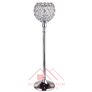 2025 Home Hoteles y restaurantes n Crystal Candle Centerpiece Portavelas de metal alto con globo de cristal votivo - Product Image 5