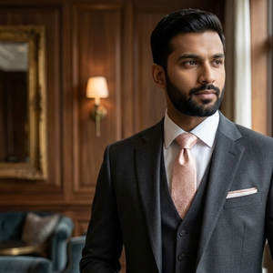 Corbata de Seda con Estampado Paisley Color Durazno Claro para Hombre |   Corbata Elegante Tejida para Negocios Formales |   Regalo para Fiesta de Bodas, Accesorio Elegante de Primera Calidad - Product Image 2