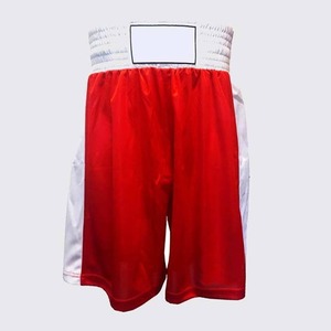 Shorts de bain mi-taille pour hommes, rayures latérales rouge et blanc, respirants, décontractés, en Spandex/Polyester - Product Image 1
