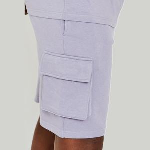 Ensemble 2 pièces T-shirt et short délavé à l'acide de haute qualité, personnalisé, coupe oversize, 100% coton respirant, style urbain pour homme - Product Image 3