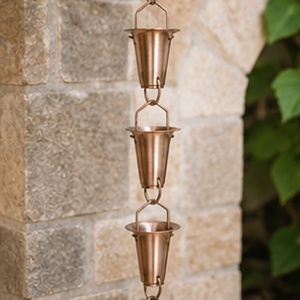 Chaîne de pluie décorative en cuivre pour gouttière, déversoir extérieur, drainage des eaux de pluie, fontaine suspendue pour jardin - Product Image 3