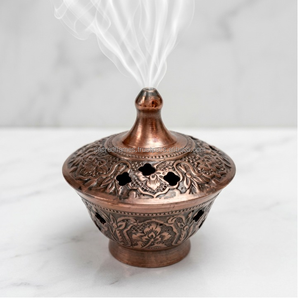 Custom OEM Handcrafted Metal <b>Incense</b> <b>Burner</b> Antique Copper Resin Censer Charcoal <b>Cone</b> Holder Home Fragrance Bulk Supplier - Product Image 2