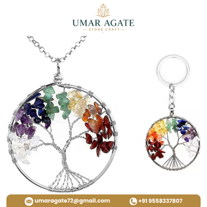 Llavero del Árbol de la Vida con 7 Chakras, Llavero de Cristal con Piedras Preciosas Naturales, Regalo Espiritual, Venta al por Mayor - Product Image 3