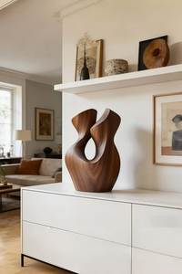 Sculpture de table en bois moderne, artisanale, irrégulière, pièce d'art décorative, inspirée de la nature, décoration intérieure - Product Image 4