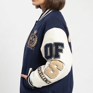 Women's Streetwear Varsity Jacket Oversized Chenille Embroidery Patches Varsity Coat Women Vintage Wool Varsity Jackets - Product Image 5