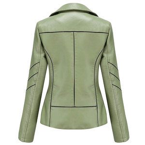 Veste de moto en cuir pour femme, manteau de motard en cuir véritable, logo personnalisé haut de gamme, vente en gros OEM, usine - Product Image 3