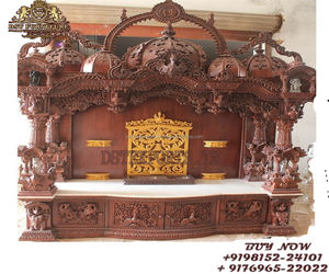 Mandir de prière en teck sculpté à la main - Taille personnalisée - Style moderne - Décoration d'intérieur - Product Image 4
