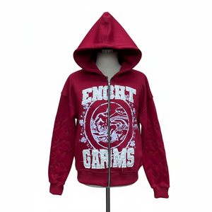 Hoodie à fermeture éclair personnalisé, coupe parfaite, très demandé, imprimé numériquement et logo brodé pour hommes - Product Image 1