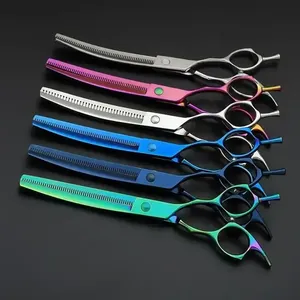 Hair Thinning Scissors Curved <b>Ceramic</b> Handle for Men's Fashion Japanese Stainless Steel CE Certified Beauty Tool SUBJECT - Product Image 4