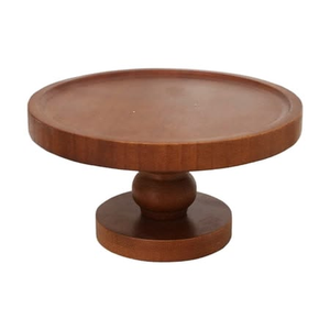 Designer Wooden <b>Cake</b> Stand with Natural Color Base and Black Color Leg for Serving <b>Cakes</b> by blossom craft india - Product Image 3
