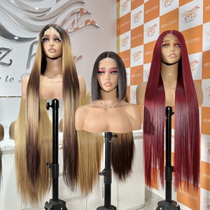 Vente en gros 100% Raw HD pour perruque Lace Frontal couleurs personnalisées extensions de cheveux droites à cuticule alignée pour femmes noires - Product Image 1