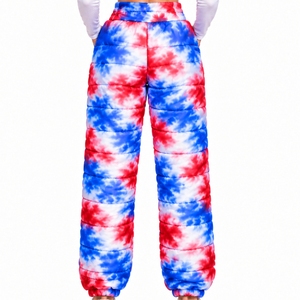 Pantalon matelassé pour femme, style décontracté, hiver, coupe ample, taille élastique avec cordon de serrage, longueur intégrale, streetwear d'hiver - Product Image 2