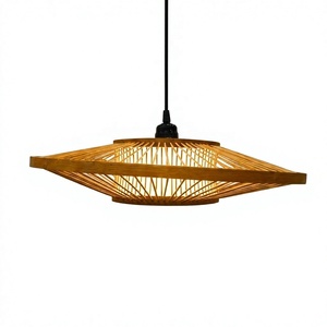 Lámpara de Techo Colgante de Bambú Tejido en Forma de Campana, Estilo Tropical, Tradicional, Moderno, Grande, Hecha a Mano, Rústica, de Mediados de Siglo, Ecológica - Product Image 1