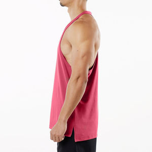 Débardeur de sport en coton respirant pour homme, style musculation, sans manches, tricoté, avec fentes latérales, grande taille - Product Image 3