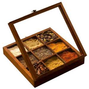 Caja de Almacenamiento de Especias Decorativa de Madera con Tapa, Organizador de Cocina - Product Image 5