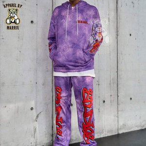 Ensemble de survêtement personnalisé pour homme en mélange de coton, avec logo imprimé sur mesure, marque privée OEM, vêtements de poids moyen, comprenant un sweat à capuche et un pantalon de jogging - Product Image 4