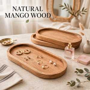 Bandeja de Servir Ovalada de Madera de Mango, Ecológica y Duradera, Diseño Minimalista, Acabado Liso, Apta para Alimentos, para Charcutería y Frutas - Product Image 5