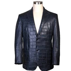 Personalizado de los hombres 100% genuino para la chaqueta de cuero de cocodrilo de calidad superior a medida abrigo de lona de invierno de lujo chaleco hecho en Vietnam - Product Image 1