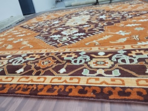 Luxury Hand Knotted Oushak <b>Rug</b>, Rust Orange 10x11 ft. Floral Wool Carpet Vintage Style Large Area <b>Rugs</b> Living Room Home Decor - Product Image 5