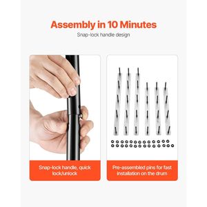 Aeratore Manuale per Prato da 18 Pollici con Manico Staccabile e 27 Punte in Ferro, Aeratore Manuale per Prato con 27 Punte in Ferro - Product Image 6