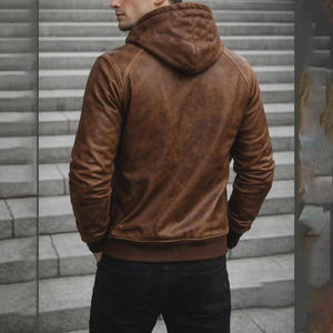 Sudadera con capucha personalizada de peso pesado con bordes doblados, estampado envejecido, corte desgastado, parche retro, estilo urbano para hombre. - Product Image 3