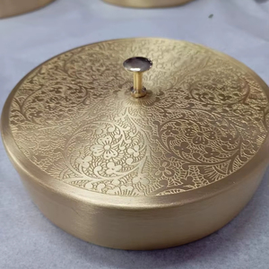 Brass spice box used for Wedding gifts, Baby <b>shower</b> and for all festive occasions. - Product Image 1