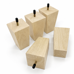 Pied de meuble rectangulaire en bois massif, design minimaliste, installation facile, pour canapé, usage domestique ou de bureau, pied de canapé en bois massif - Product Image 1