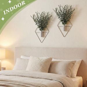 8 Pièces de Vases Suspendus en Métal Géométriques Modernes Style Bohème, Supports Intelligents pour Plantes d'Intérieur, Eucalyptus Artificiel pour Décoration Murale de Salle de Bain - Product Image 2