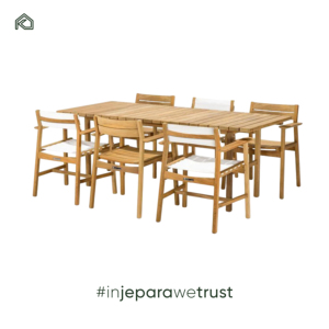 Silla de Comedor Moderna de Madera de Teca Sólida de Primera Calidad, Resistente a la Intemperie, Juego de Comedor para Exteriores y Muebles de Jardín - Ruci - Product Image 6