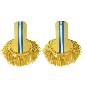 อีโบลเล็ตต์ติดไหล่สีดำและสีทองสำหรับวงโยธวาทิต ปักมือพร้อมพู่ห้อย - Product Image 2