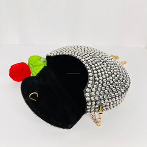 Pochette de soirée moderne polie à pois argentés, sac à bandoulière élégant en métal antique, artisanat en métal fait à la main - Product Image 6