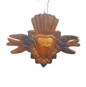 Gold & Silver <b>Heart</b> Shape Hanging Ornament Handcrafted Metal & Iron Festival Party Decoration for <b>Christmas</b> - Product Image 1