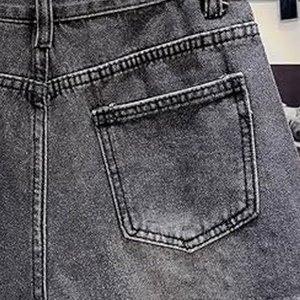 Shorts en jean taille haute décontractés pour femme, nouvelle collection été, couleur unie, coupe ample et large - Product Image 6