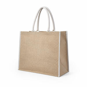 Bolsa de Compras de Yute Natural Laminada con Logotipo Personalizado, con Ribete, Ecológica, Reutilizable, al por Mayor, OEM, ODM, Promocional - Product Image 2