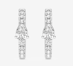 <b>Hoops</b> Earrings Diamond Earrings Gold and <b>Silver</b> Earrings Lab Grown Diamonds Earrings <b>Hoops</b> Fine Jewelry for Women - Product Image 2