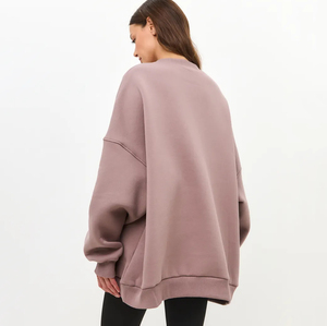 Sudadera básica y cómoda para el día a día, sudadera lisa para mujer, top informal minimalista con cuello redondo, sudaderas ligeras para mujer - Product Image 4