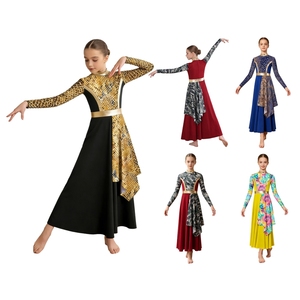 Robe de danse élégante imprimée pour filles de 6 à 16 ans, idéale pour la danse de louange, les spectacles sur scène et les cours de danse. - Product Image 1