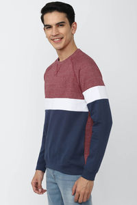 Sudadera de Hombre de Alta Calidad, Básica, con Bloques de Color, Oversize, Holgada, Cuello Redondo, Personalizada, de Mezcla de Algodón, Venta al por Mayor - Product Image 4