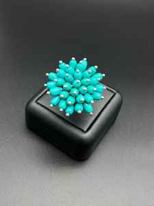 Anillo Ajustable de Plata de Ley con Turquesa Natural, Certificado IGI, Joyería Artesanal con Piedras Preciosas, Anillo de Diseño para Festivales - Product Image 2