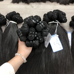 Las mejores ofertas del día para paquetes de cabello natural negro liso, tejido a máquina, muy sedoso, sin desprendimiento ni enredos. - Product Image 2