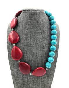 Chic Resin Beaded <b>Necklace</b> Javed Handicrafts Vintage Style Party Fashion Jewelry Handmade Bright Colors <b>Statement</b> Piece Unisex - Product Image 5