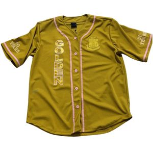 Golden Baseball <b>Shirt</b> Custom Team Uniform Short Sleeve Button Front Sports Jersey with Classic Design for Players Fans - Product Image 1