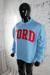 Sweat-shirt à col rond Ford bleu clair, coupe régulière, pull en coton pour homme, vêtements décontractés d'automne, URBAN PRODUCTIONS - Product Image 2