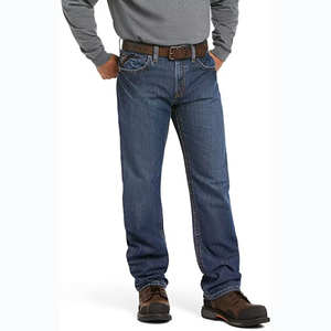 Jean déchiré pour homme grande taille, coupe droite, taille mi-haute, délavé, écologique, séchage rapide, léger, 100 % coton - Product Image 5