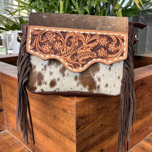 Nuevas llegadas al por mayor bolso de hombro de piel de vaca a la moda para mujer bolsos cruzados con flecos de piel auténtica de alta calidad - Product Image 3