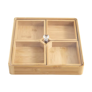 Cheap 1 Compartment <b>Snack</b> Storage <b>Container</b> Sectional Tray Wooden Candy Tray Dried Fruit Box Kitchen Candy/Dry Fruit/Nuts - Product Image 3