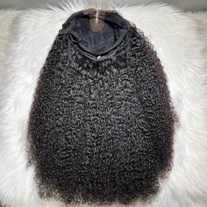 Venta al por mayor de peluca recta rizada súper ondulada con rizo birmano y cierre de encaje transparente suizo del proveedor de Vietnam - Product Image 2