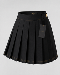 Jupe plissée rose pour femme RITS, taille normale, tissu tissé, couleur unie, style toutes saisons, prix abordable, vente en gros - Product Image 4