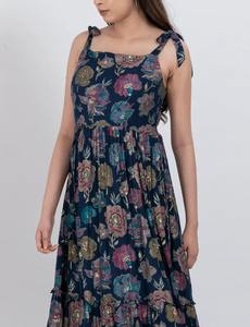 Vestido Midi Botánico de Línea A, 100% Algodón Ecológico de la Mejor Calidad, Ligero, Suave y Cómodo para Mujer, Tejido Elegante y Competitivo - Product Image 6